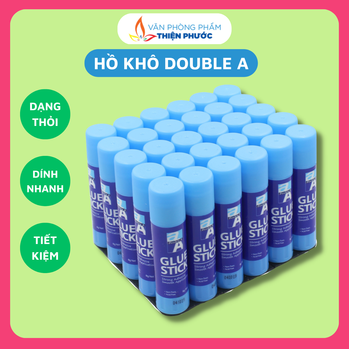 Hồ khô dán giấy Double A dạng thỏi chất lượng tốt THIỆN PHƯỚC