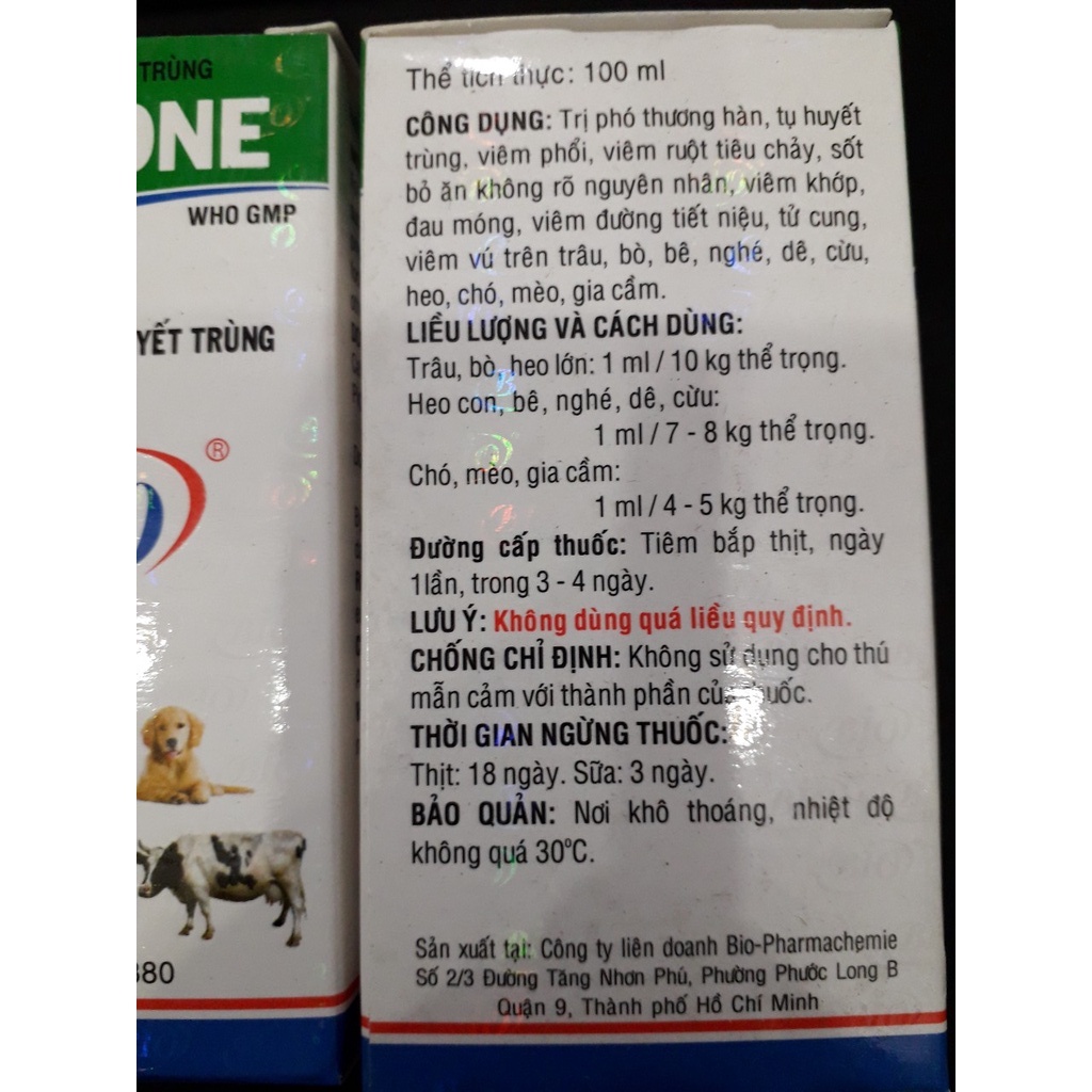 Bio Sone. Tiêu chảy, thương hàn gà, vịt heo, chó, mèo