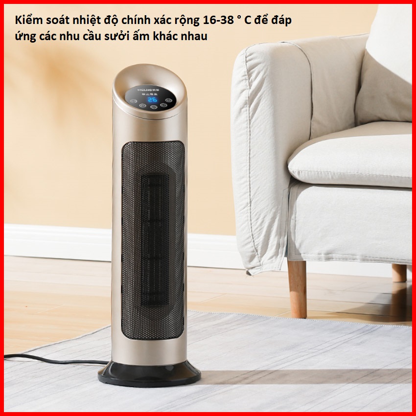 Quạt sưởi ấm Meling, công suất 2000W, làm ấm nhanh, kèm màn hình Led cao cấp, Máy sưởi điện Meling Ceramic, tích hợp lớp bảo vệ an toàn, chống quả tải nhiệt, Máy sưởi cây đứng Meling xoay tỏa nhiệt 120 độ kèm remote thông minh