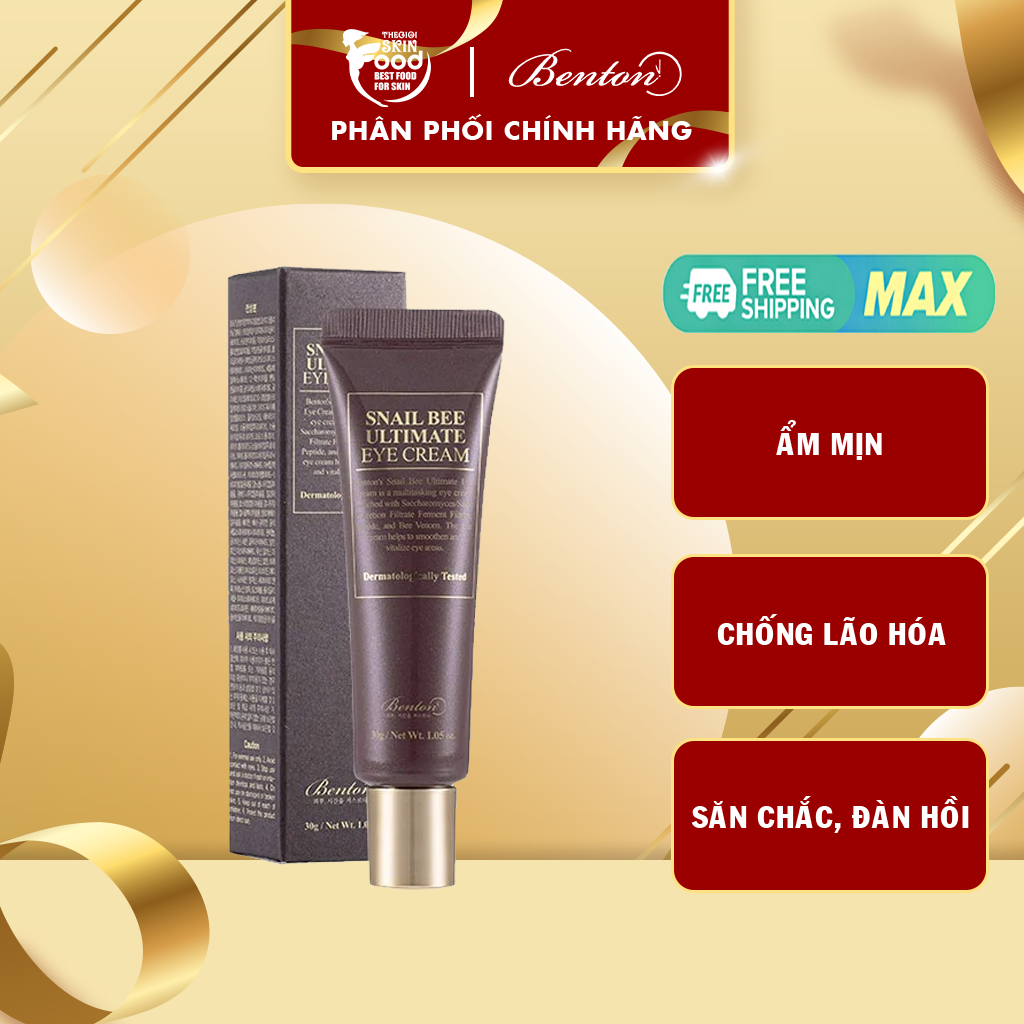 Kem Dưỡng Mắt Phục Hồi Đôi Mắt Mệt Mỏi Benton Snail Bee Ultimate Eye Cream