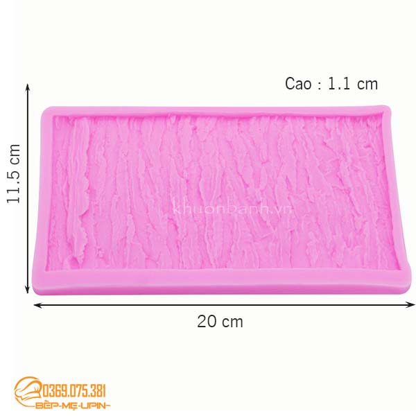 Khuôn silicon ốp vỏ cây mẫu có thành gờ