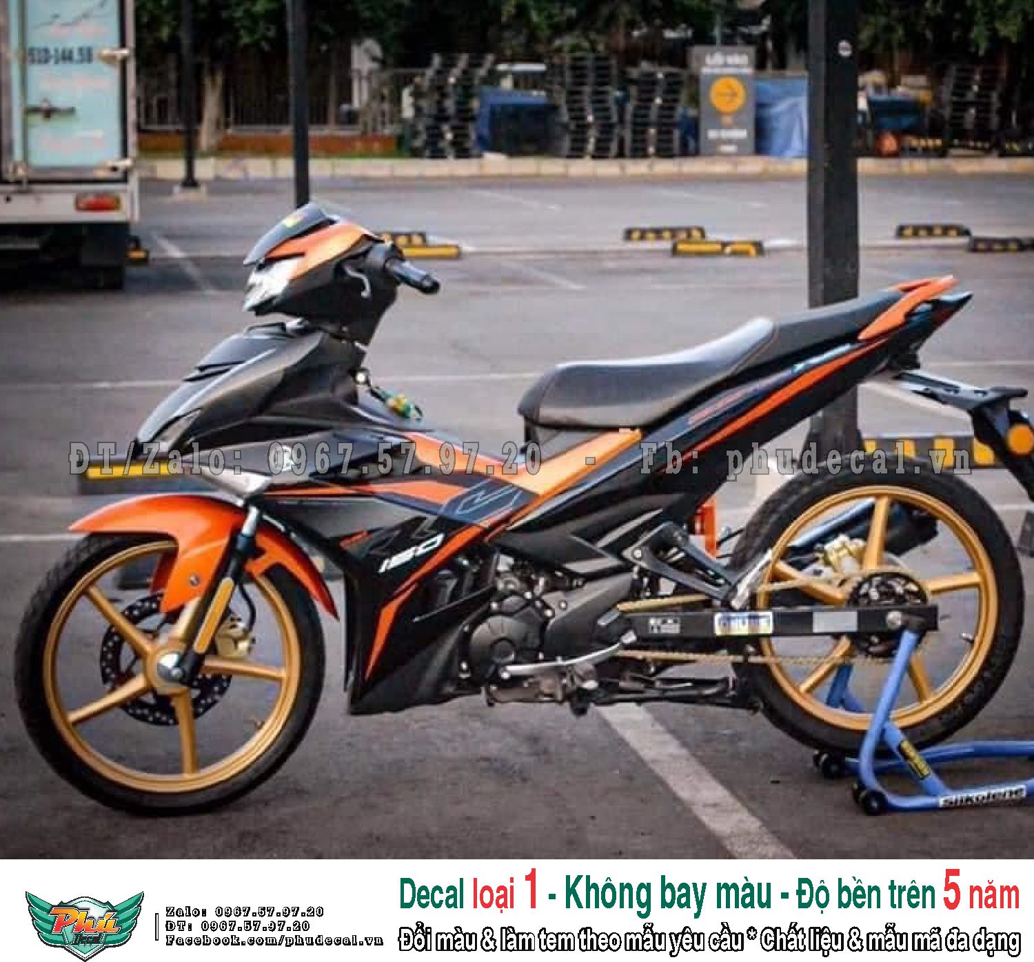 Tem rời xe Exciter 150 Rc cam đen