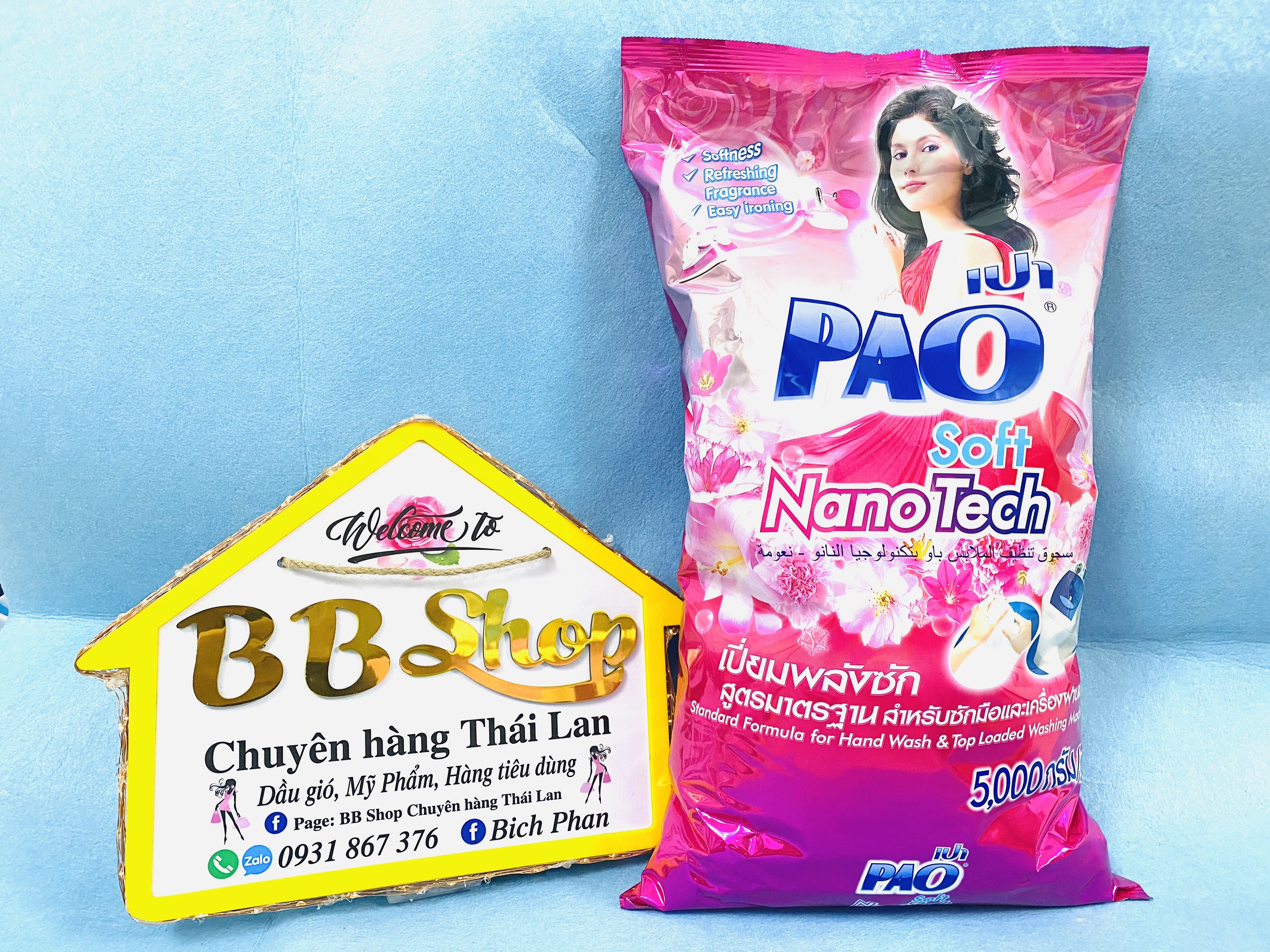 [HCM]BỘT GIẶT PAO 5KG DIỆT KHUẨN, GIỮ QUẦN ÁO THƠM THO, SẠCH SẼ
