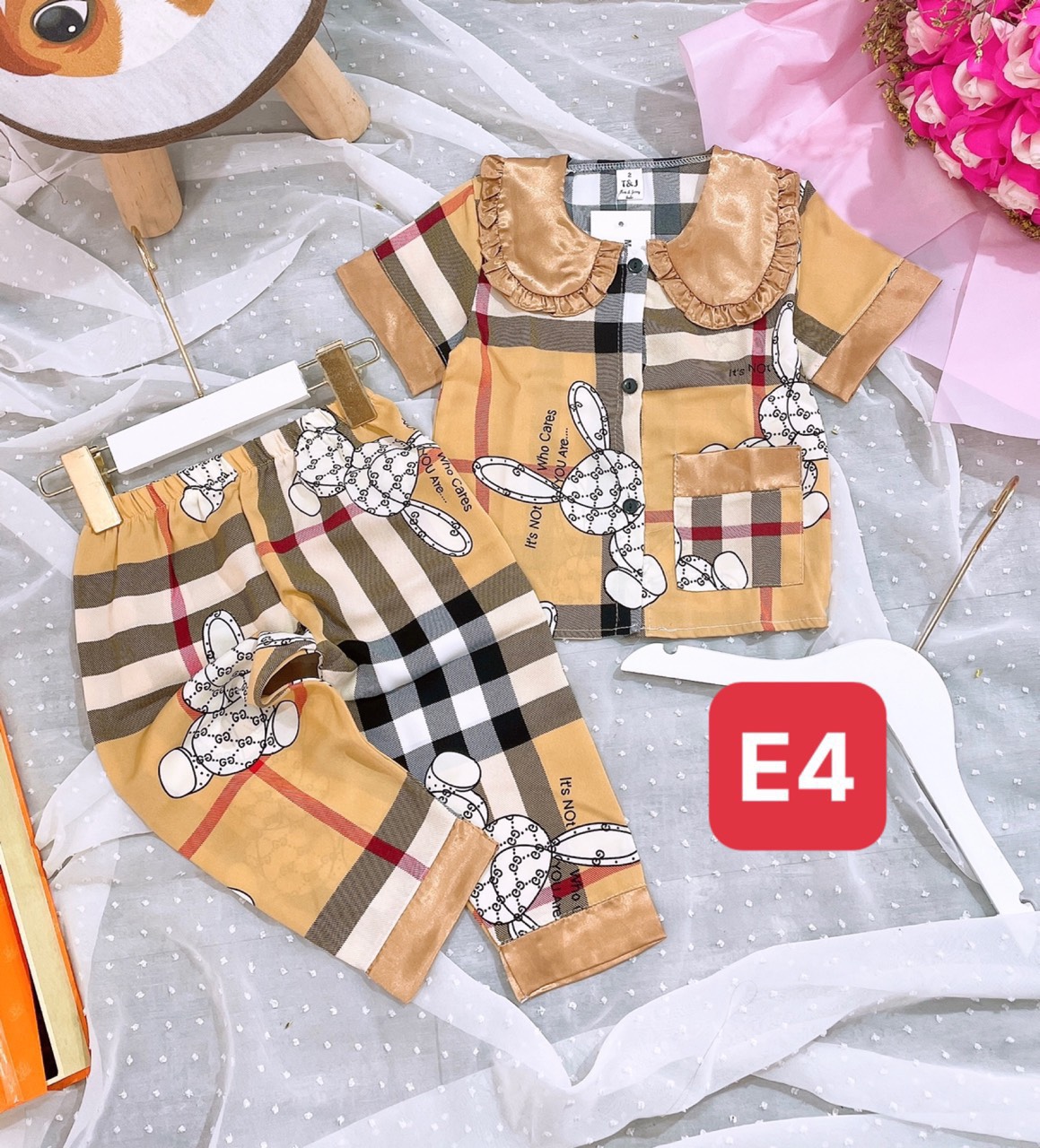 Bộ pijama lụa mango cho bé 22-35kg