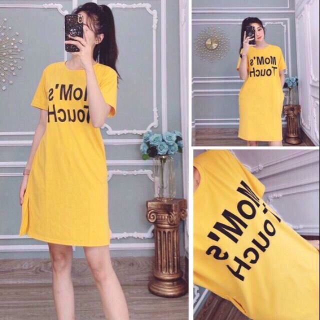 Đầm suông nữ, Đầm mặc nhà,Hmay 04,màu vàng ( kèm ảnh thật)