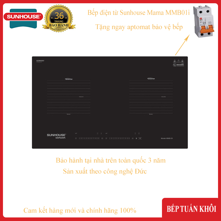 Bếp đôi điện từ SUNHOUSE MAMA MMB-01I