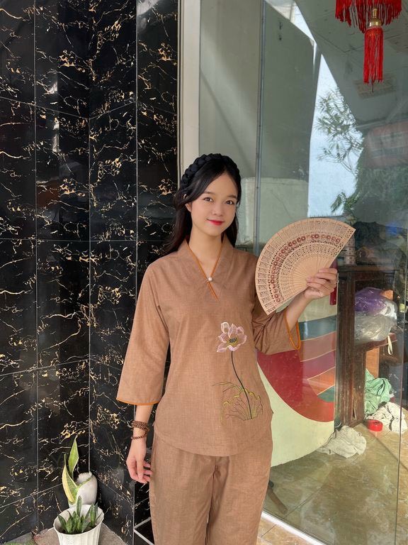 Đồ lam đi chùa # mẫu nút ngọc kate# quần áo nữ