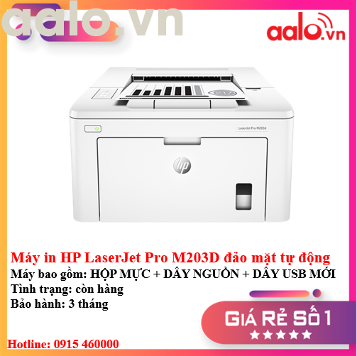 Máy in hp lasejet pro m203d in trắng đen 2 mặt tự động