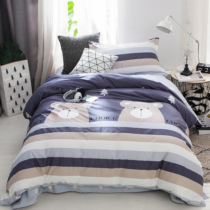 Hoa Mẫu Đơn Đỏ Duy Nhất Sinh Viên 100% Cotton Phòng Ngủ Ga Trải Giường Vỏ Chăn Vỏ Chăn 100% Cotton Ký Túc Xá Ba Mảnh 1.2 M Cho Trẻ Em