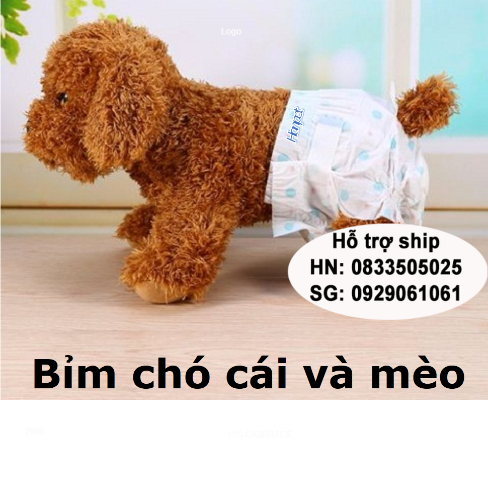 Doremiu - (Bịch 10 miếng) Tã bỉm chó mèo Bỉm quần dạng dán cho chó cái và mèo tã bỉm chó đực