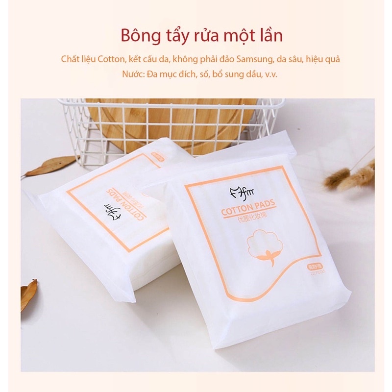 COMBO 5 TÚI Bông tẩy trang 222 miếng 3 chất liệu 100% cotton sợi bông tự nhiên mềm mịn thấm hút tốt an toàn cho da Kho Sỉ Sài Thành