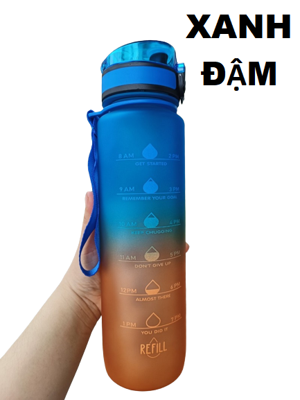 Bình đựng nước 2L dễ thương chia vạch báo giờ nhắc uống nước  tặng Sticker bình nước 2lit có ống hút tiện lợi BẢO HÀNH 1 NĂM