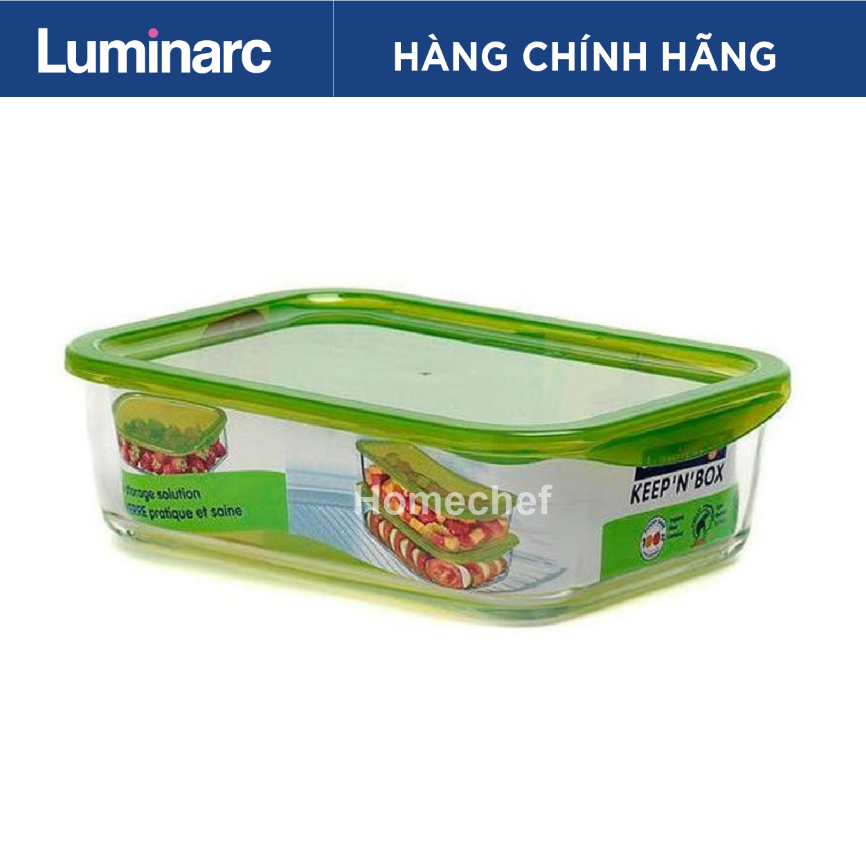 (ảnh thật) Bộ 3 hộp thủy tinh Luminarc Keep'N - G6535 (Xanh)