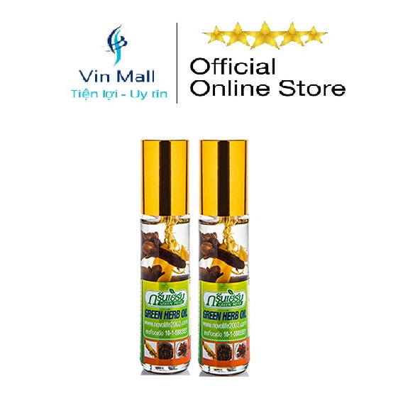 Bộ 2 Dầu Gió Lăn Thảo Dược Thái Lan Green Herb - Mẫu mới