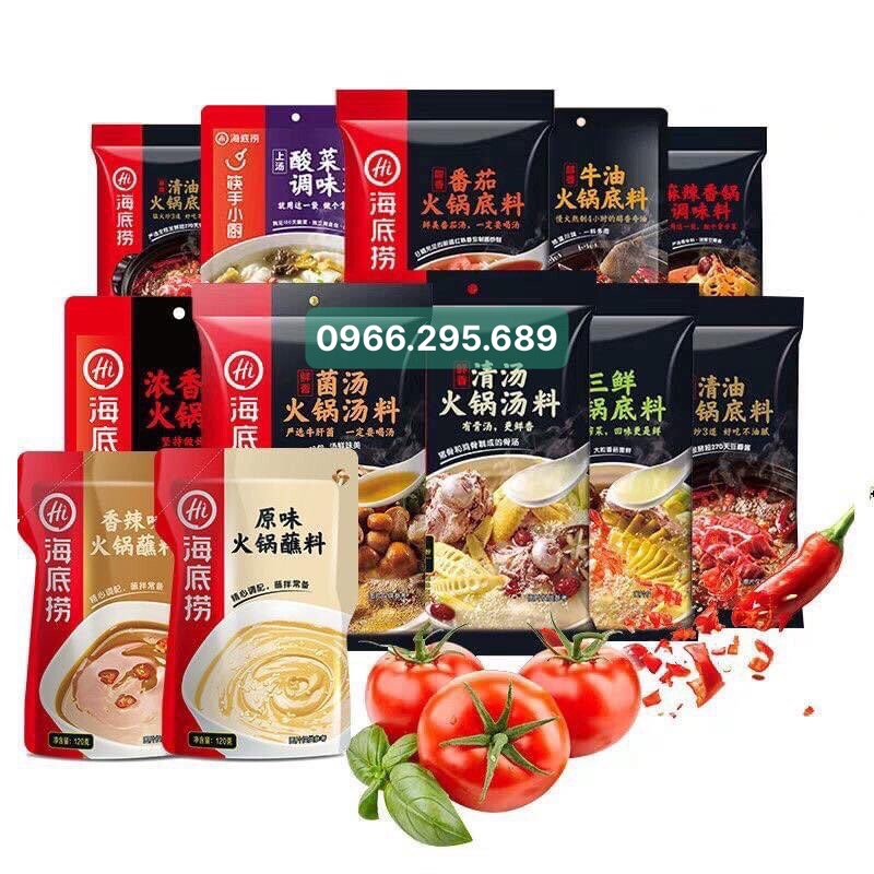 Gói cốt lẩu haidilao đủ vị