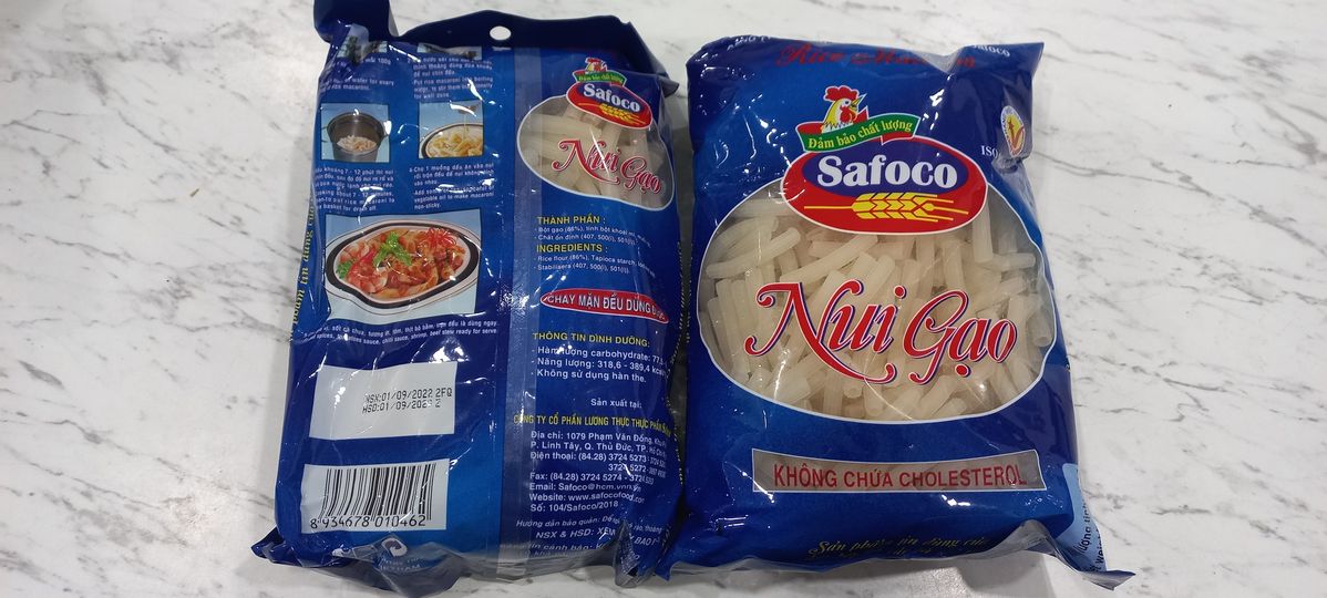 Nui gạo ống lớn Safoco-Rice Macaroni 400gr