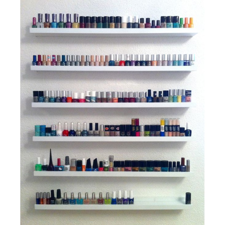 Kệ nail Thanh Ngang ( KT120x10cm) - Kệ Treo Tường Gỗ Lõi Xanh Chống Ẩm +Tặng phụ kiện lắp đặt