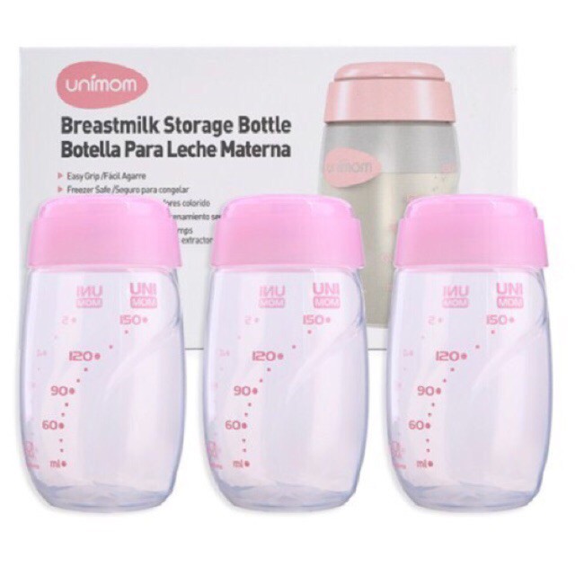 Bộ 3 bình trữ sữa mẹ unimom 150ml, cam kết hàng đúng mô tả, chất lượng đảm bảo an toàn đến sức khỏe người sử dụng, đa dạng mẫu mã, màu sắc, kích cỡ