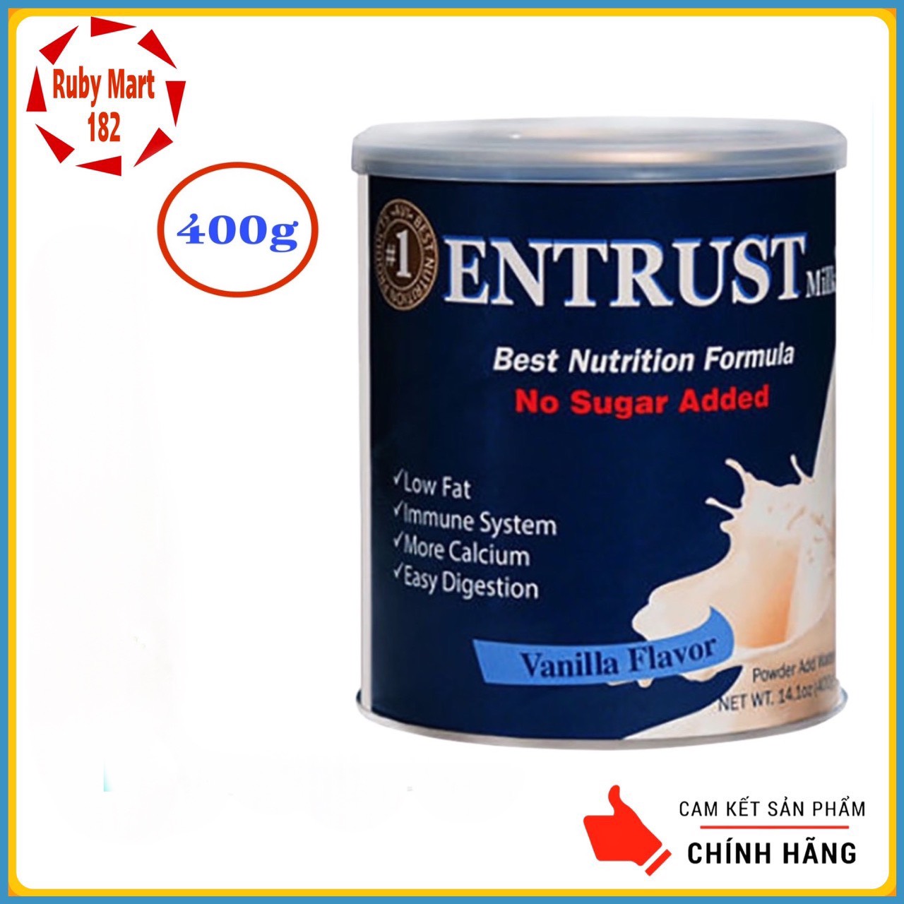 [Date 7.2025] Sữa Bột ENTRUST Milk lon 400g Dành Cho Người Tiểu Đường