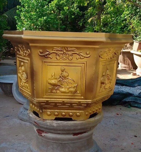 Khuôn Chậu Lục Giác 60 (Hoa Sen- Phúc Lộc Thọ- Tết)