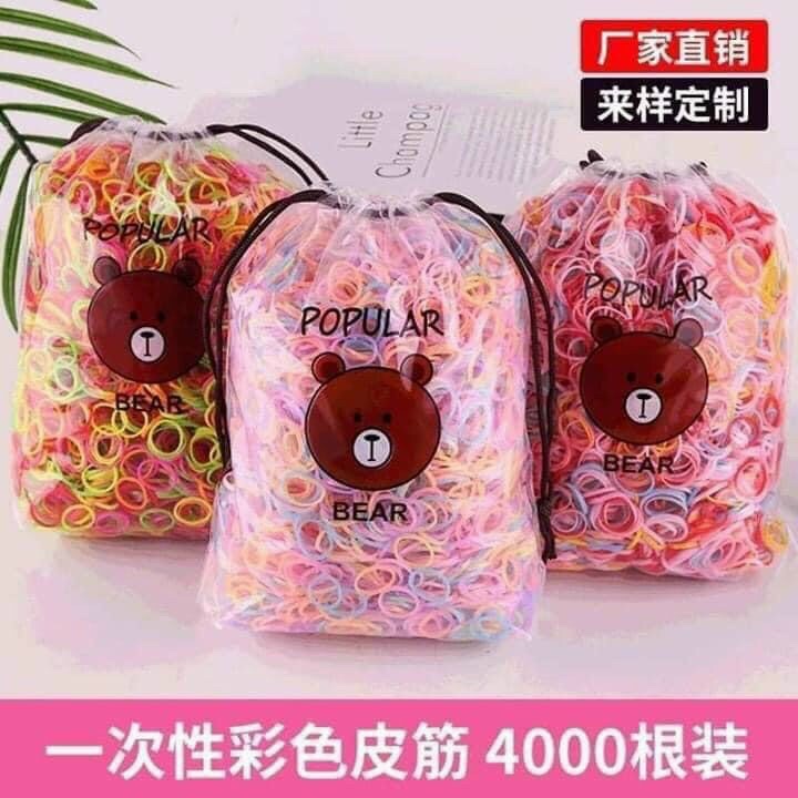Túi Dây Chun Cột Tóc 4000 Sợi Nhiều Màu