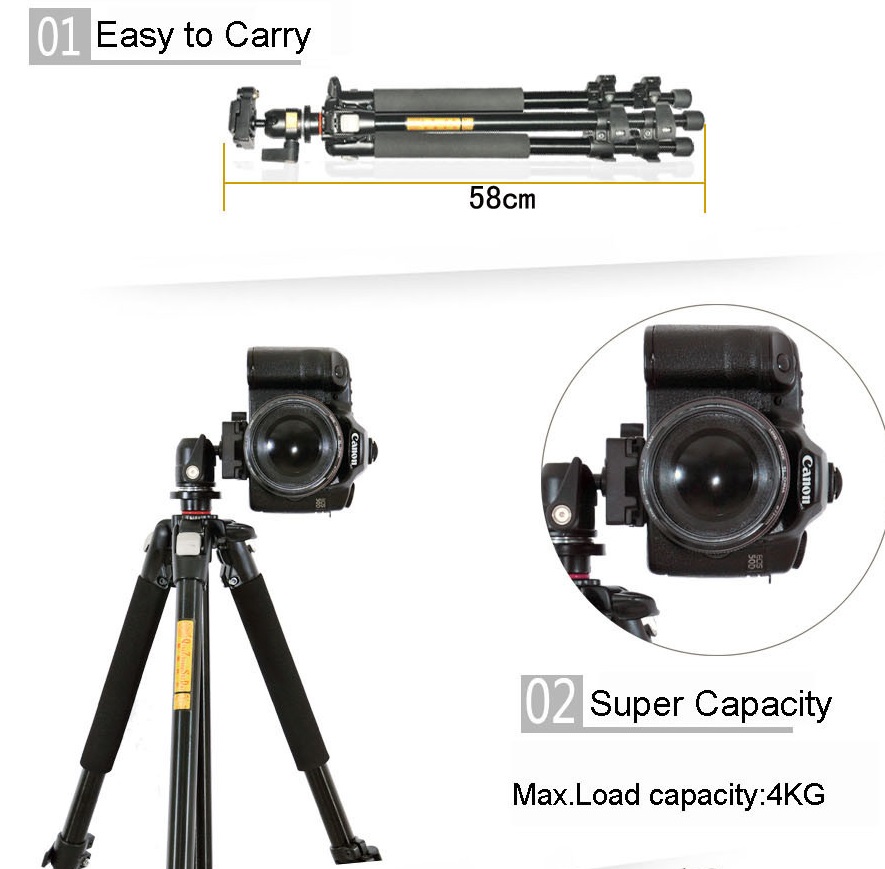 Chân máy ảnh Tripod Beike Q-301