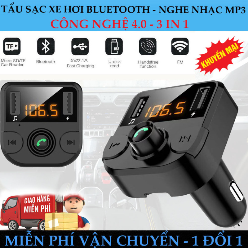 Tẩu Mp3 Cho Xe Hơi, Dock Tẩu Mp3 Kiêm Sạc Điện Thoại, Kết Nối Bluetooth, Nghe Nhạc, Sạc Pin Nhanh Nghe Điện Thoại Rảnh Tay, sang trọng nhỏ gọn - Mua ngay số lượn có hạn. BH 3 Tháng - Lỗi 1 đổi 1!