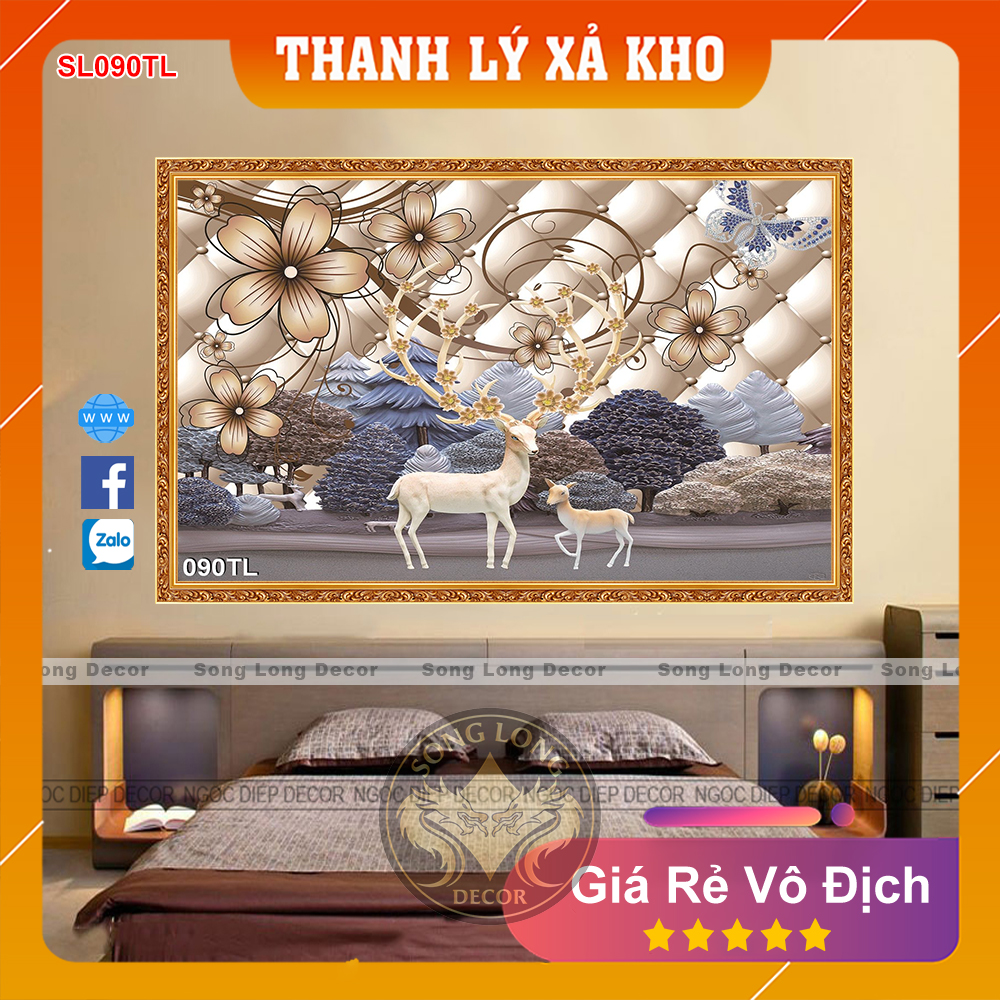 [FREESHIP] Tranh Dán Tường 3D Phòng Ngủ - SL090TL-Tranh 3d Trang Trí Nhà Cửa - Song Long Decor