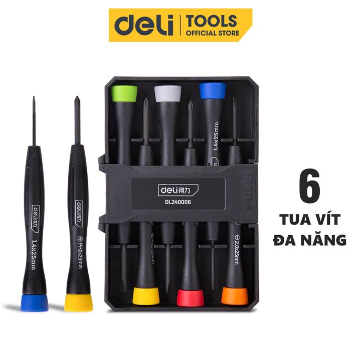 Bộ Tua Vít Đa Năng Deli Nhiều Màu Sắc Dễ Phân Biệt, Sử Dụng Cho Nhiều Kích Cỡ, Sửa Đồng Hồ, Linh Kiện - DL240006 - Hình ảnh 2