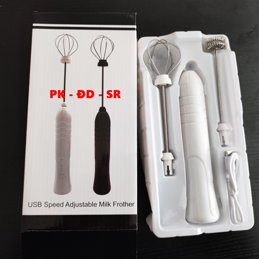 Máy đánh trứng - tạo bọt cafe 2 đầu sạc usb milk forther - siêu rẻ