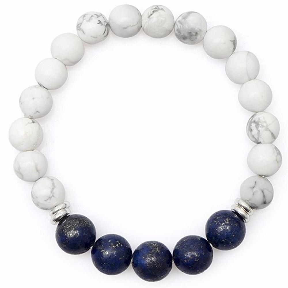 Vòng tay mệnh thủy howlite lapis lazuli tự nhiên 10mm