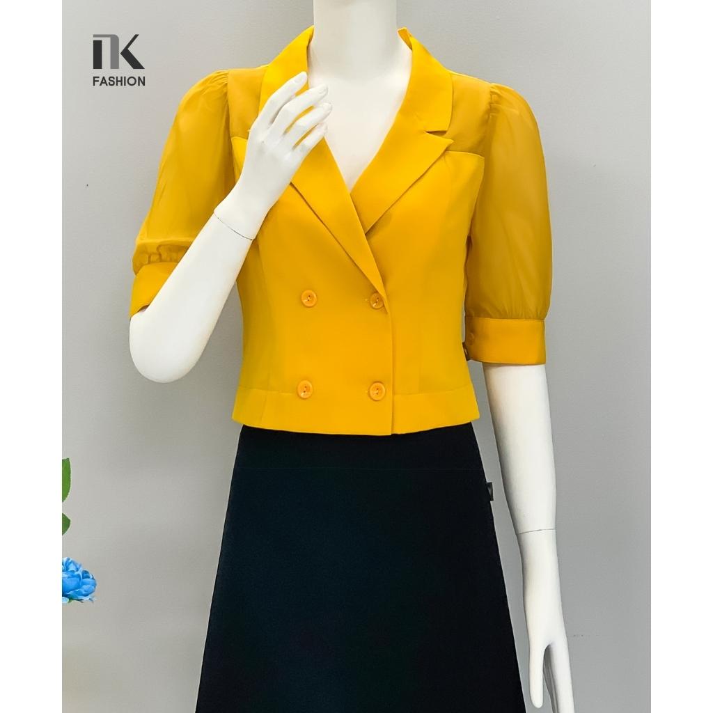 Áo Sơ Mi Nữ Công Sở Cổ Vest Nk Fashion Nksm2112016 Tay Lỡ Giao Cúc Phối Tơ  Ánh, Chất Liệu Nhập Hàn Mềm Mịn | Lazada.Vn