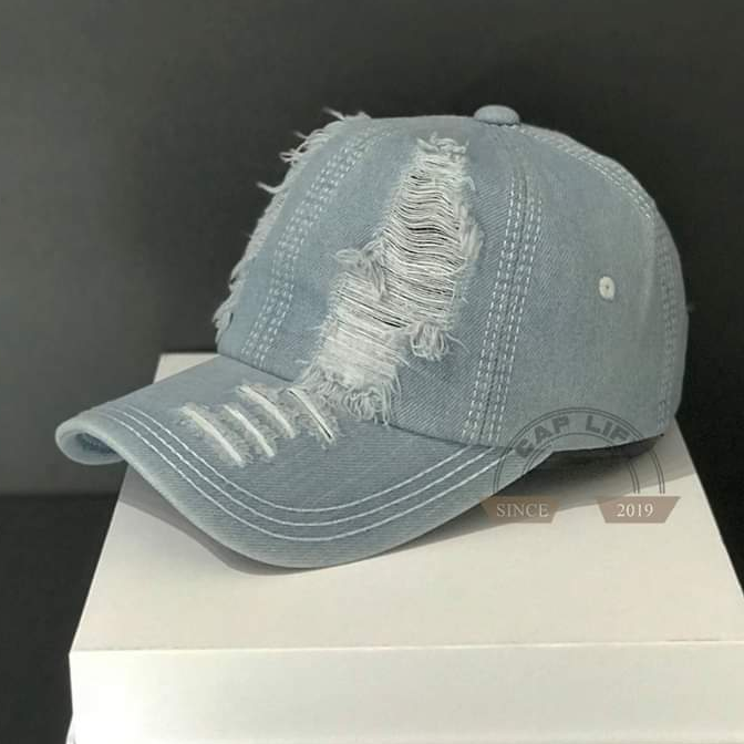 Mũ Lưỡi Trai Jean Rách Cao Cấp /Nón Kết Jean Nam Nữ .