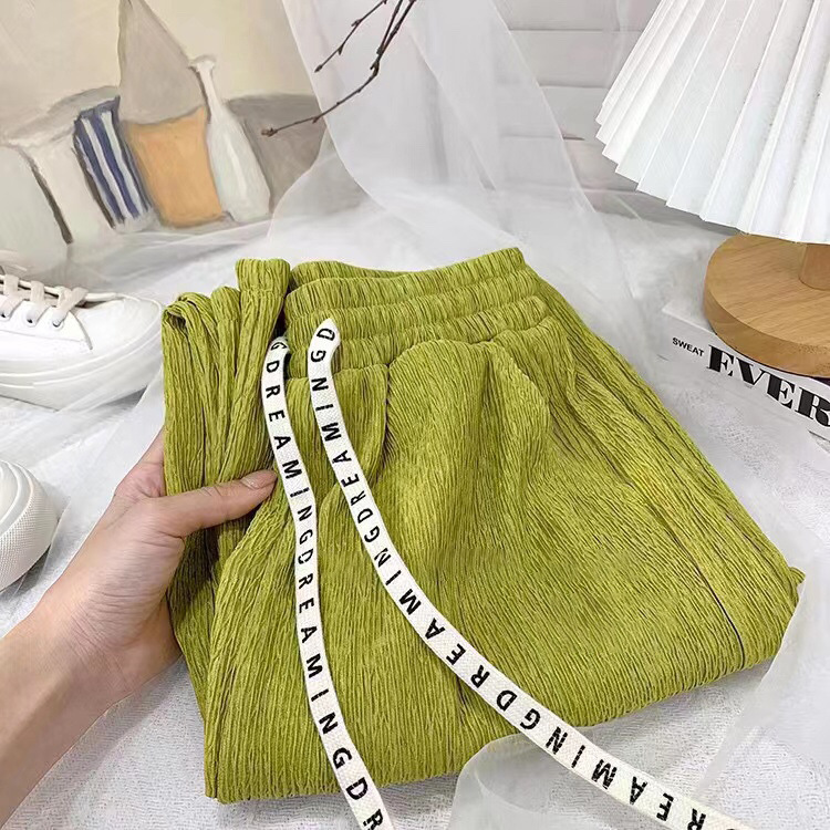 Quần Chiba quần ống rộng, quần ống rộng xếp ly, quần ống rộng lưng cao dây rút chữ, quần ống suông cho nữ