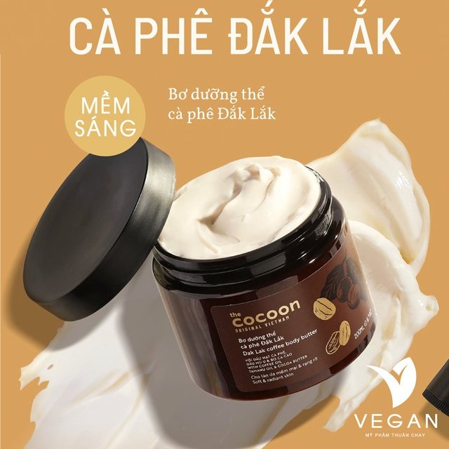[HCM]Bơ Dưỡng Thể Cà Phê Đắk Lắk Cocoon 200ml