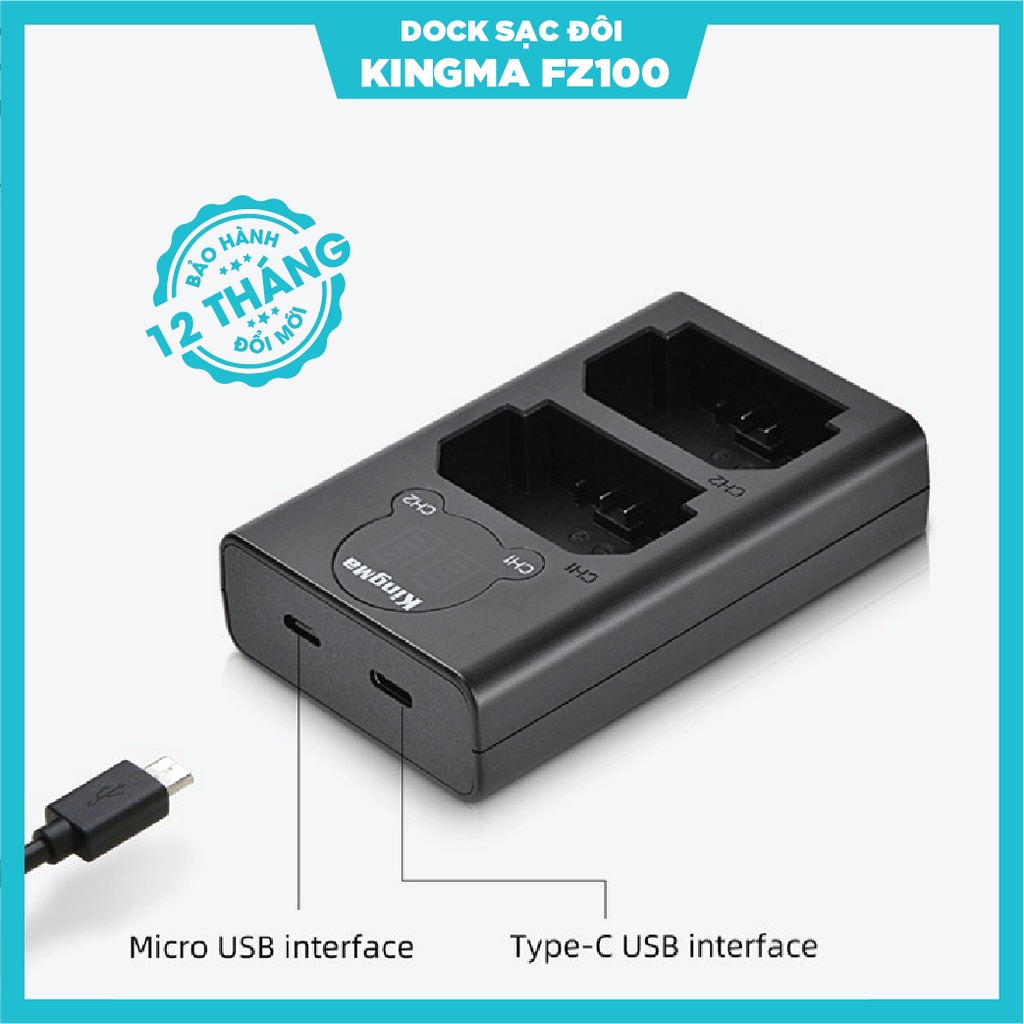 Dock Sạc Đôi Sony FZ100 Kingma v2 ( Thế Hệ Mới )