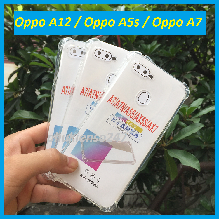 Ốp Lưng Oppo A5s / A7 / A12 Ốp Dẻo Trong Suốt Chống Sốc 4 Góc Cao Cấp