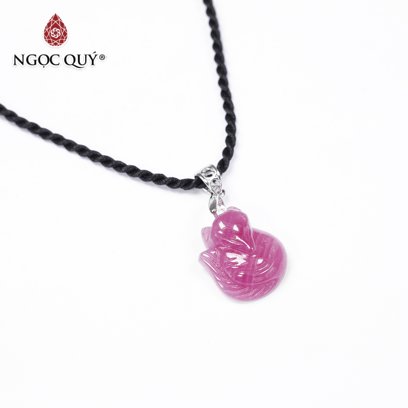 Mặt dây chuyền hồ ly đá ruby 16.9x14.2mm mệnh hỏa thổ - Ngọc Quý Gemstones