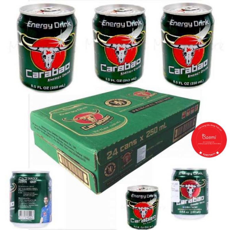 Nước Tăng Lực Carabao 250ml Thái Lan (thùng 24 lon)
