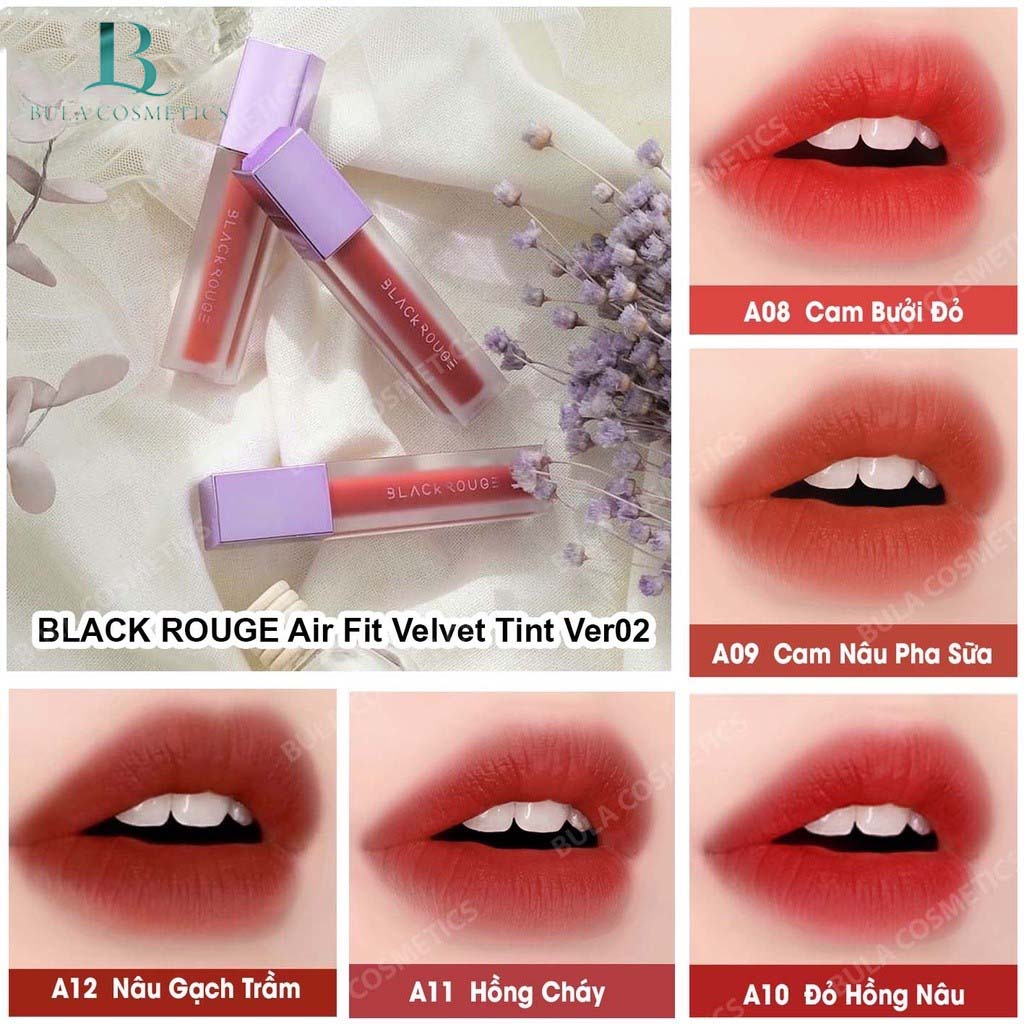 Son Kem Lì Black Rouge Air Fit Velvet Tint, Son Kem Lì Hàn Quốc Lên Màu Chuẩn