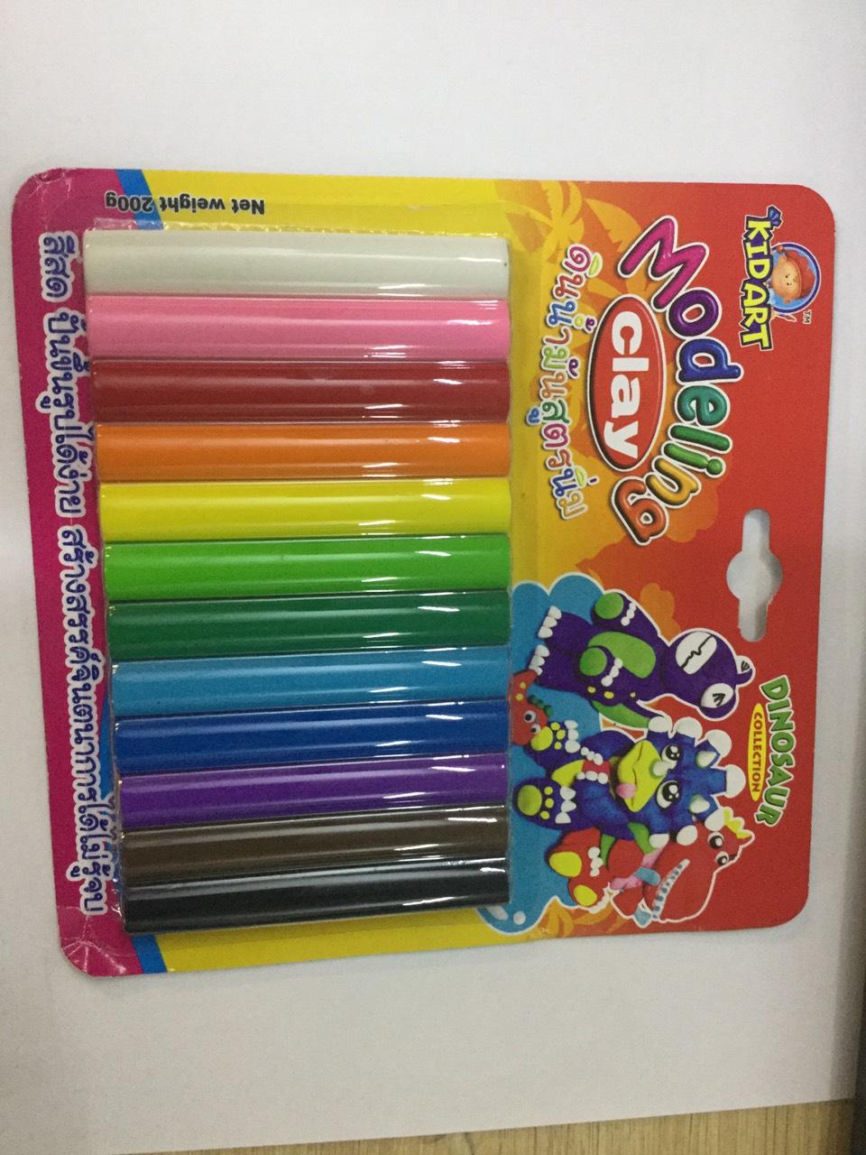 Đất nặn 12 màu neon Kidart