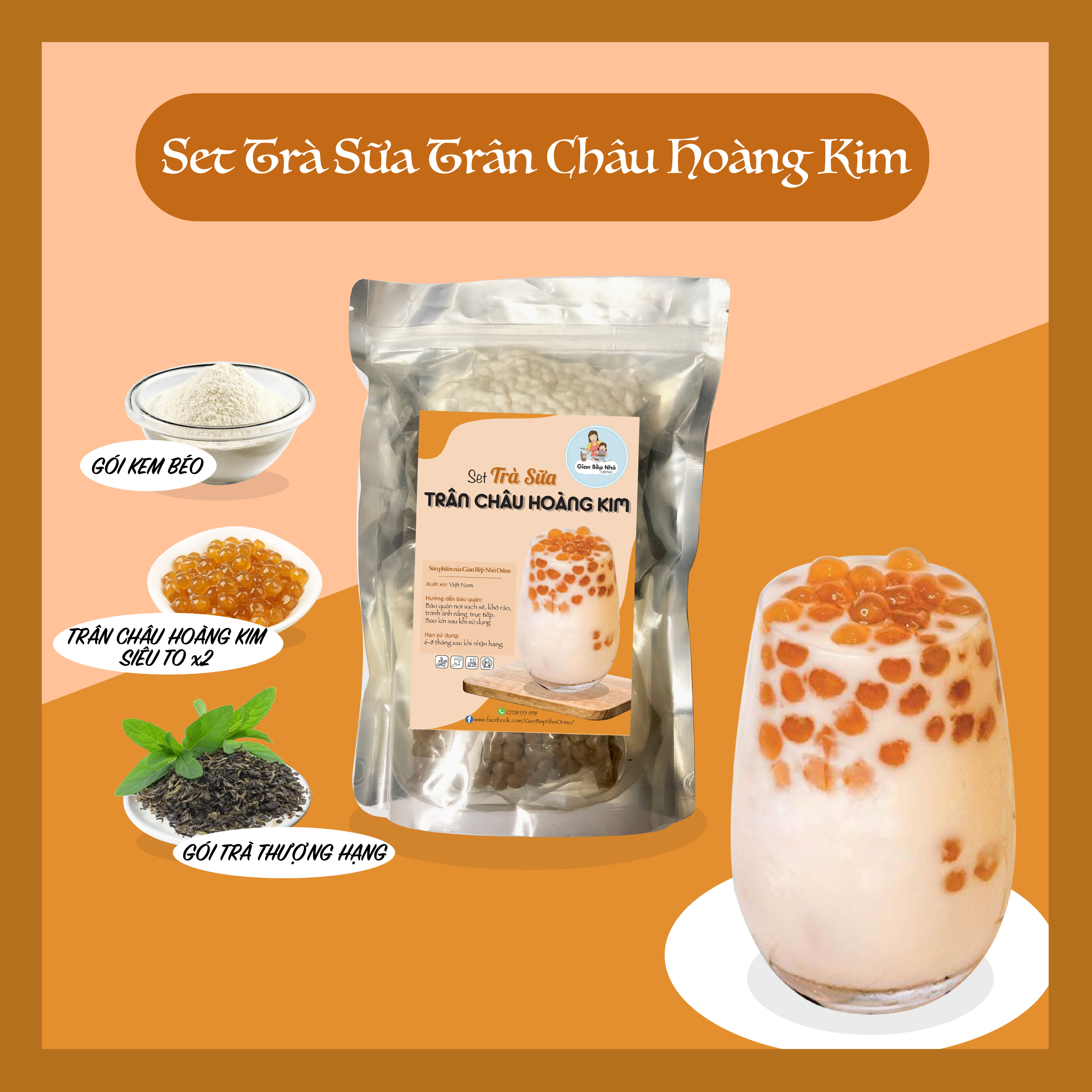 [HCM] Set Nguyên Liệu Tự Pha Trà Sữa Thái Đỏ (30-35 ly)