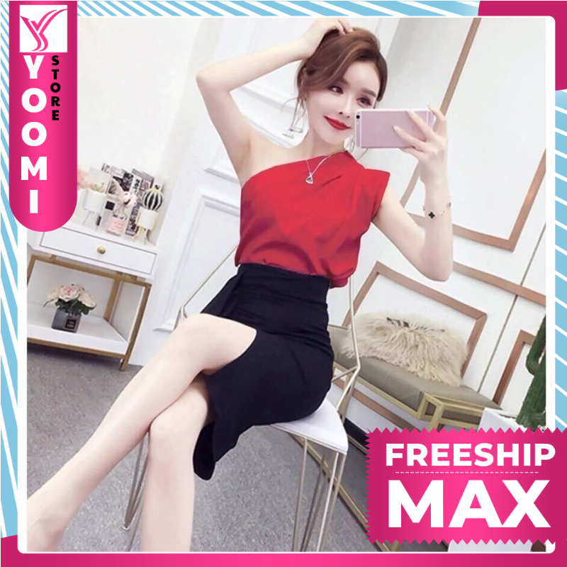 Sét Áo Lệch Vai Chéo Thời Trang Nữ Yoomi