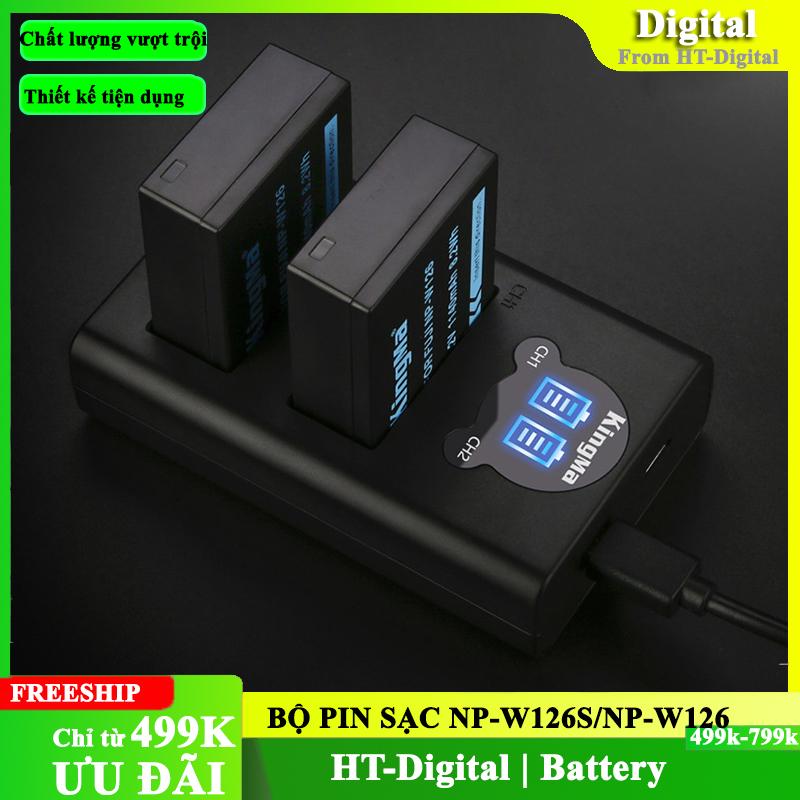 Bộ 2 Pin + Sạc Đôi kingMa Fujifilm NP-W126 NP-W126S Cho Fujifilm X-T20 X-T10 X-T100 X100F X-H1 X-T3 X-T2 X-T1 X-A5 X-A3 X-A1 X-E1 X-E2