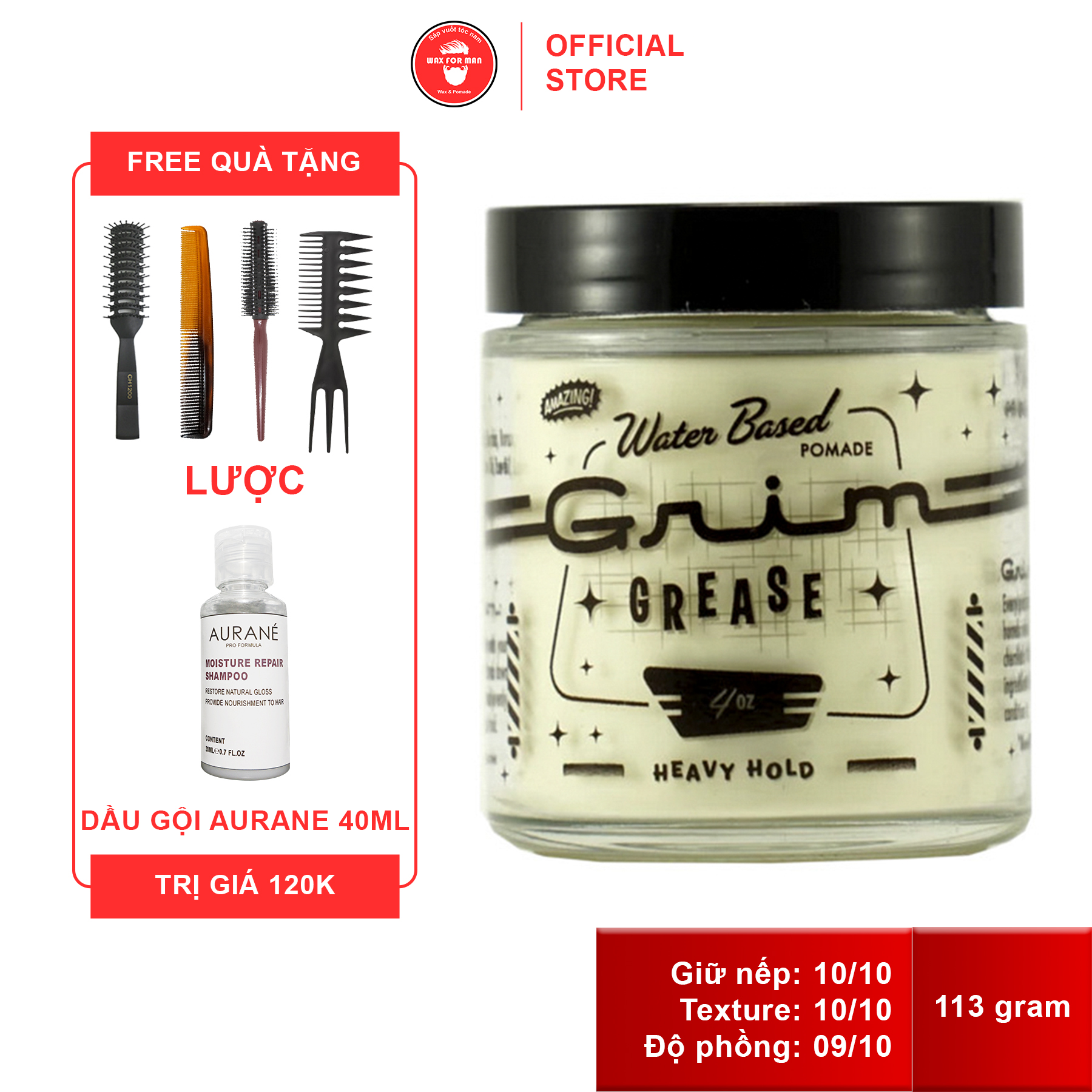 Sáp vuốt tóc Grim Grease Heavy Hold Pomade