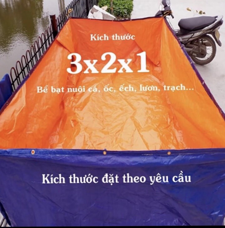Hồ Bơi Bạt làm bể bơi trẻ em hoặc nuôi ốc, lươn-3x2x1- hồ bơi - hồ bạt