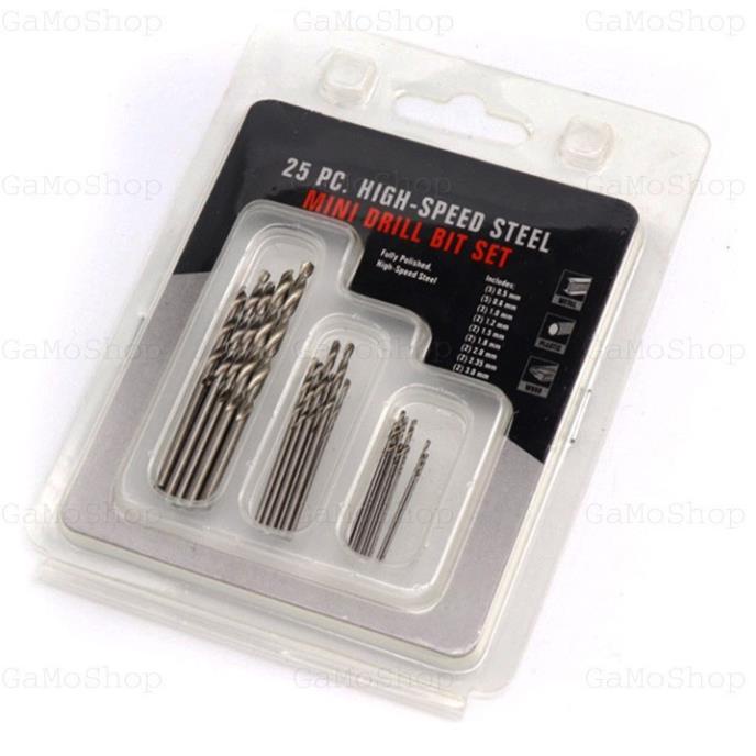 Bộ 25 mũi khoan mini dùng cho máy khoan mài mini