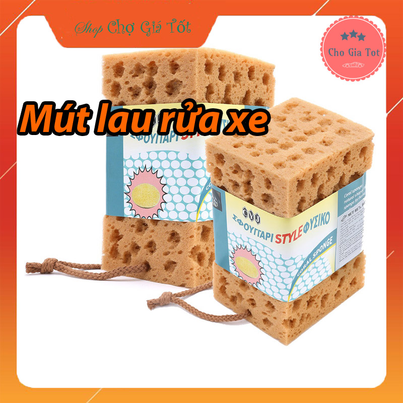 Bộ 2 mút lau rửa xe hơi ô tô có dây treo