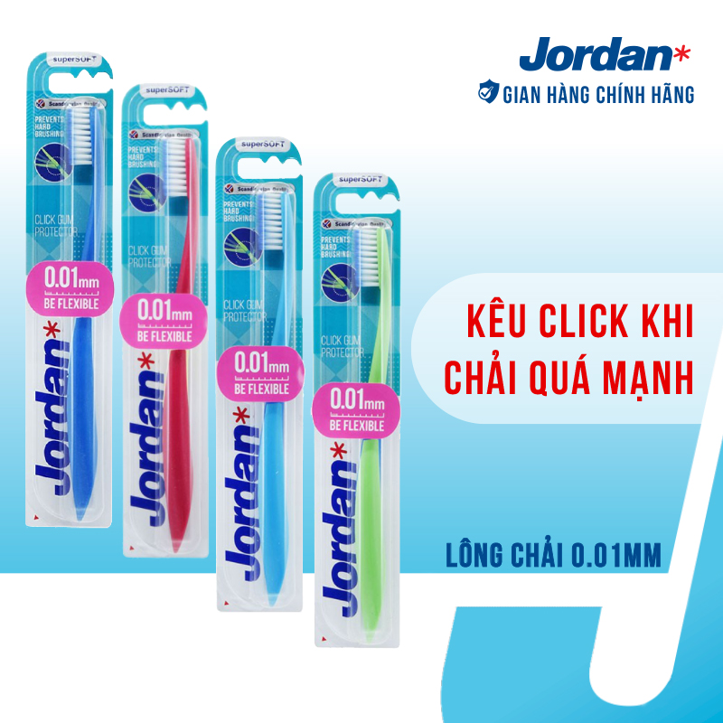 Combo 4 Bàn chải đánh răng Jordan Click Gum Protector