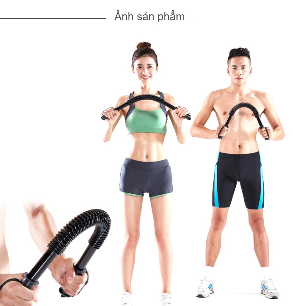 Gậy Bẻ Tập Cơ Tay Với Lực Bẻ 20-30-40-50-kg, Gậy Lò Xo Tập Cơ Tay Với Thanh Bẻ Lò Xo Có Độ Đàn Hồi Cao Được Làm Bằng Chất Liệu Titan Cao Cấp
